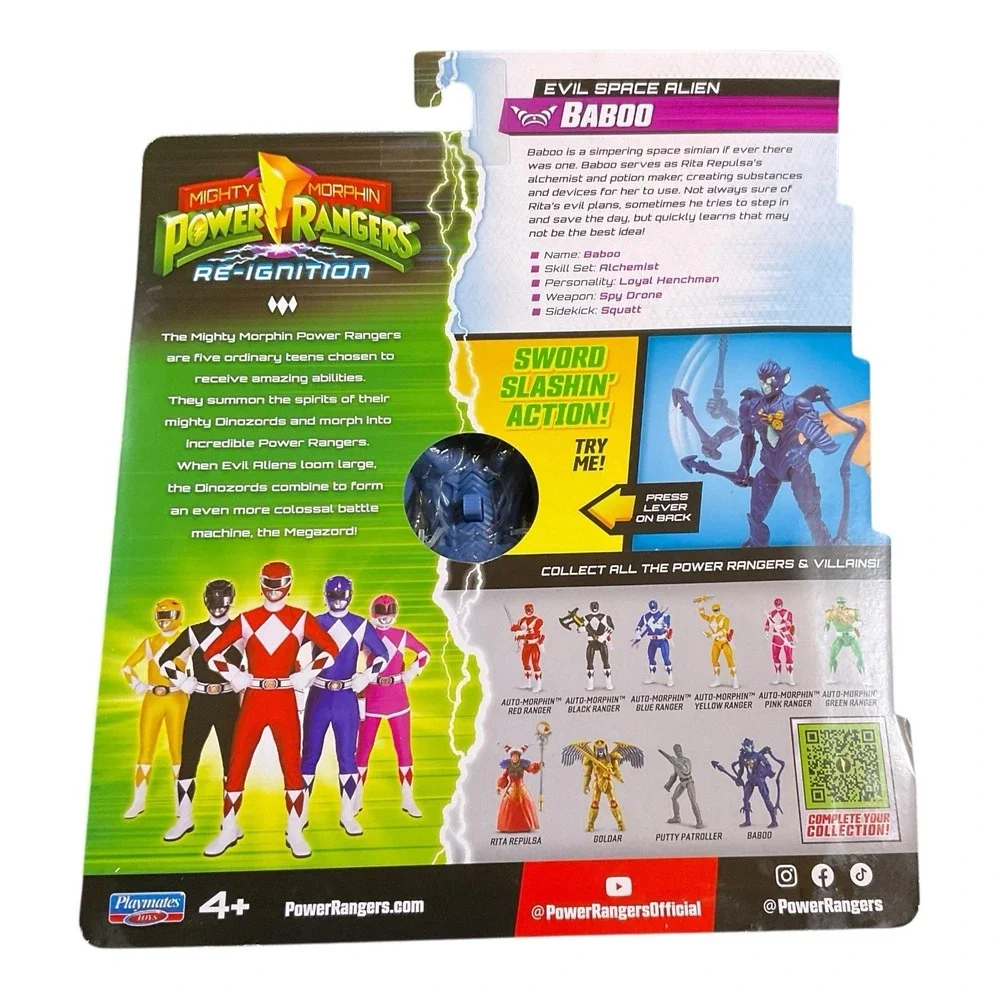 Mighty Morphin Power Rangers Re-Ignition Evil Space Alien Baboo Figure In Hand - Picture 4 of 6